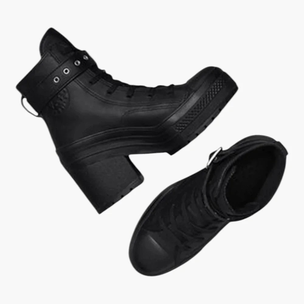 SIZE 7.5 WOMENS - Converse Chuck 70 De Luxe Heel Leather High 'Black' A12208C
